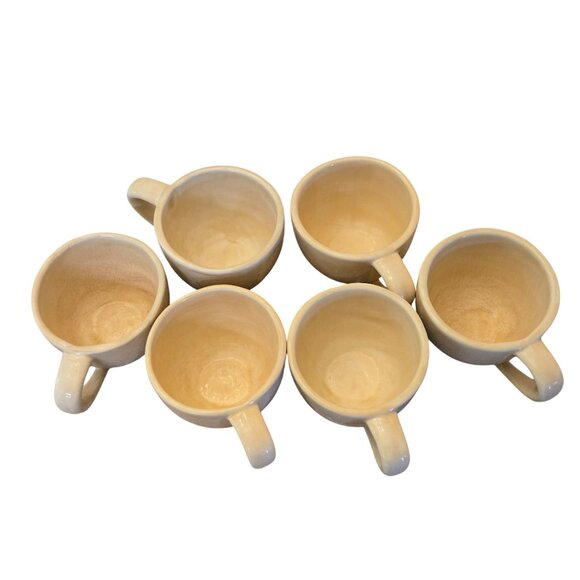 Set Of 6 Pottery Barn Coffee Mugs Sausalito Hand Glazed Earthenware Stoneware Cu - Picture 4 of 8